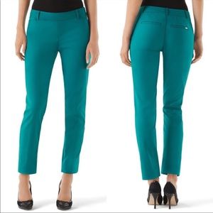 White House Black Market Slim Ankle Pants Turquoise